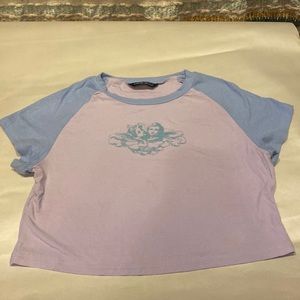 Lavender and Blue Angel Crop Top